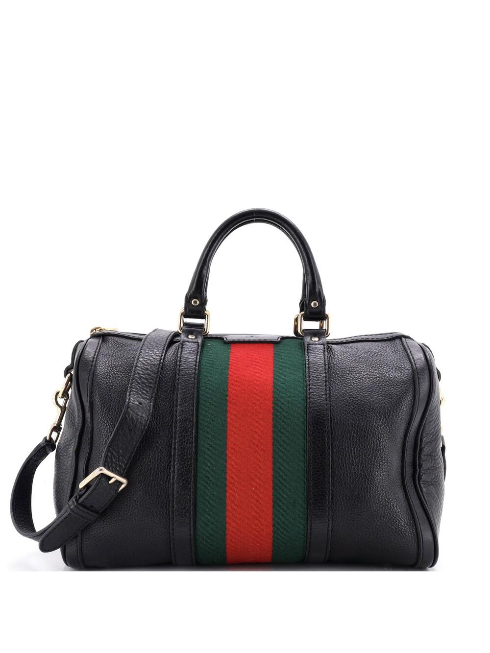 Gucci Vintage Web Boston Bag Leather #301383G13B